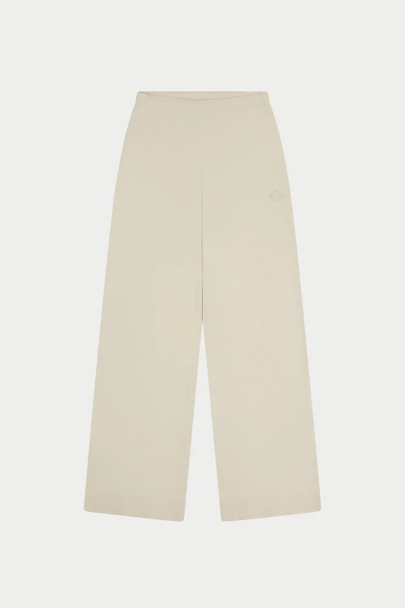TOWELLING RELAXED FIT PANTS - WHITE | The Couture Club
