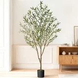 Lyacmy 6ft Artificial Olive Tree with Realistic Leaves and Natural Trunk, Faux Potted Plants with... | Walmart (US)