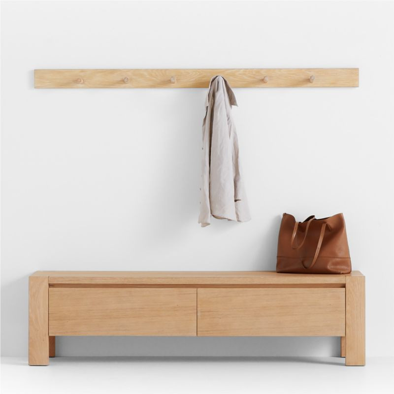 Terra Natural White Oak Wood 2-Piece Entryway Set with Bench + Reviews | Crate & Barrel | Crate & Barrel