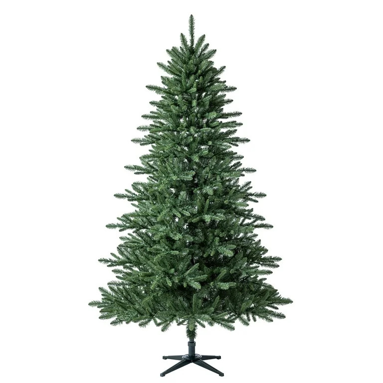 7.5' Pre-Lit Milford Pine Green Artificial Christmas Tree with LumaDazzle Color-Changing Twinkle ... | Walmart (US)