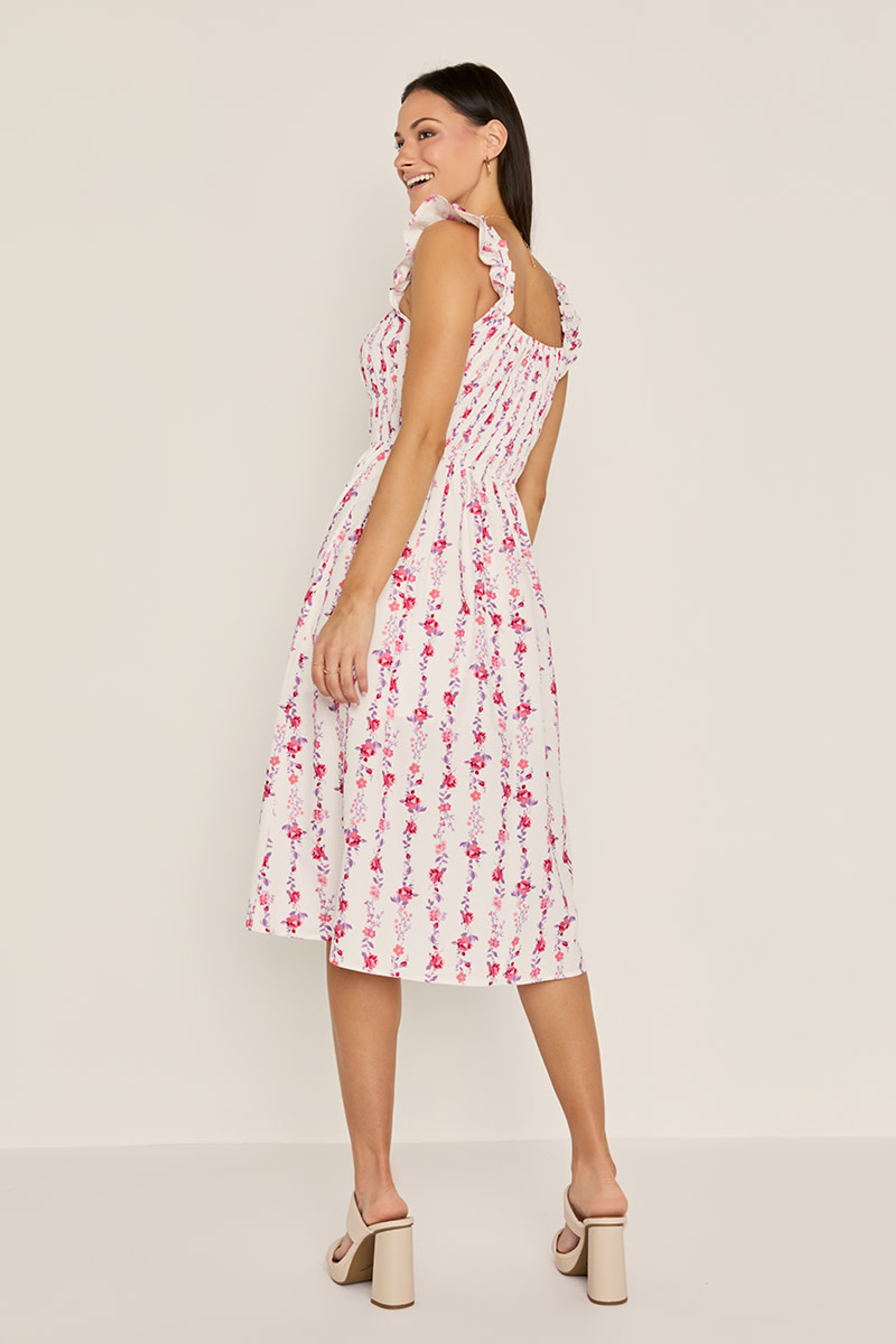 Marry Ruffle Sleeve Floral Midi Dress | Francesca's