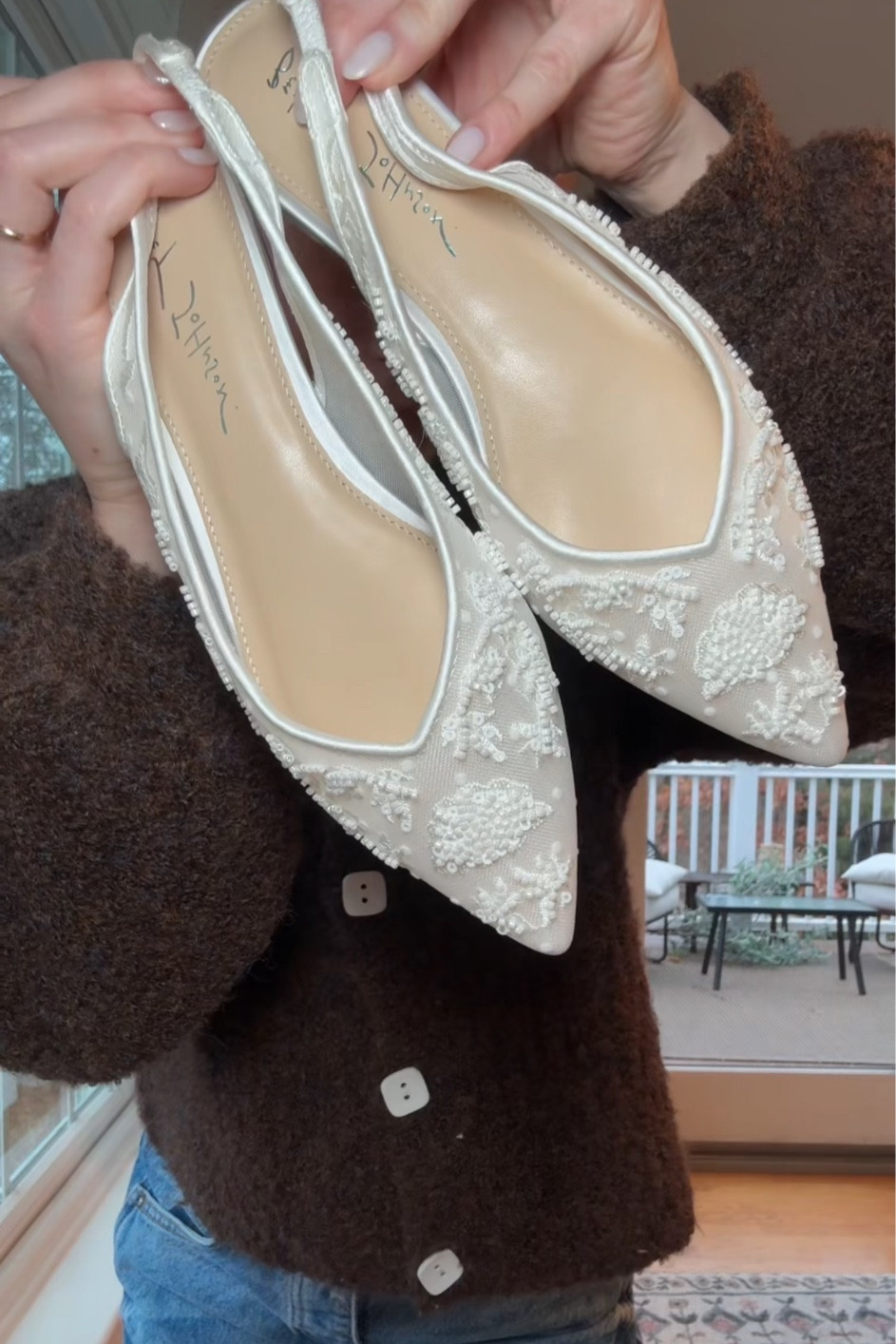 The most gorgeous wedding shoe ever!!! If you’re looking for a flat wedding shoe these are it! They also have this exact style in a heel if that’s more you! 