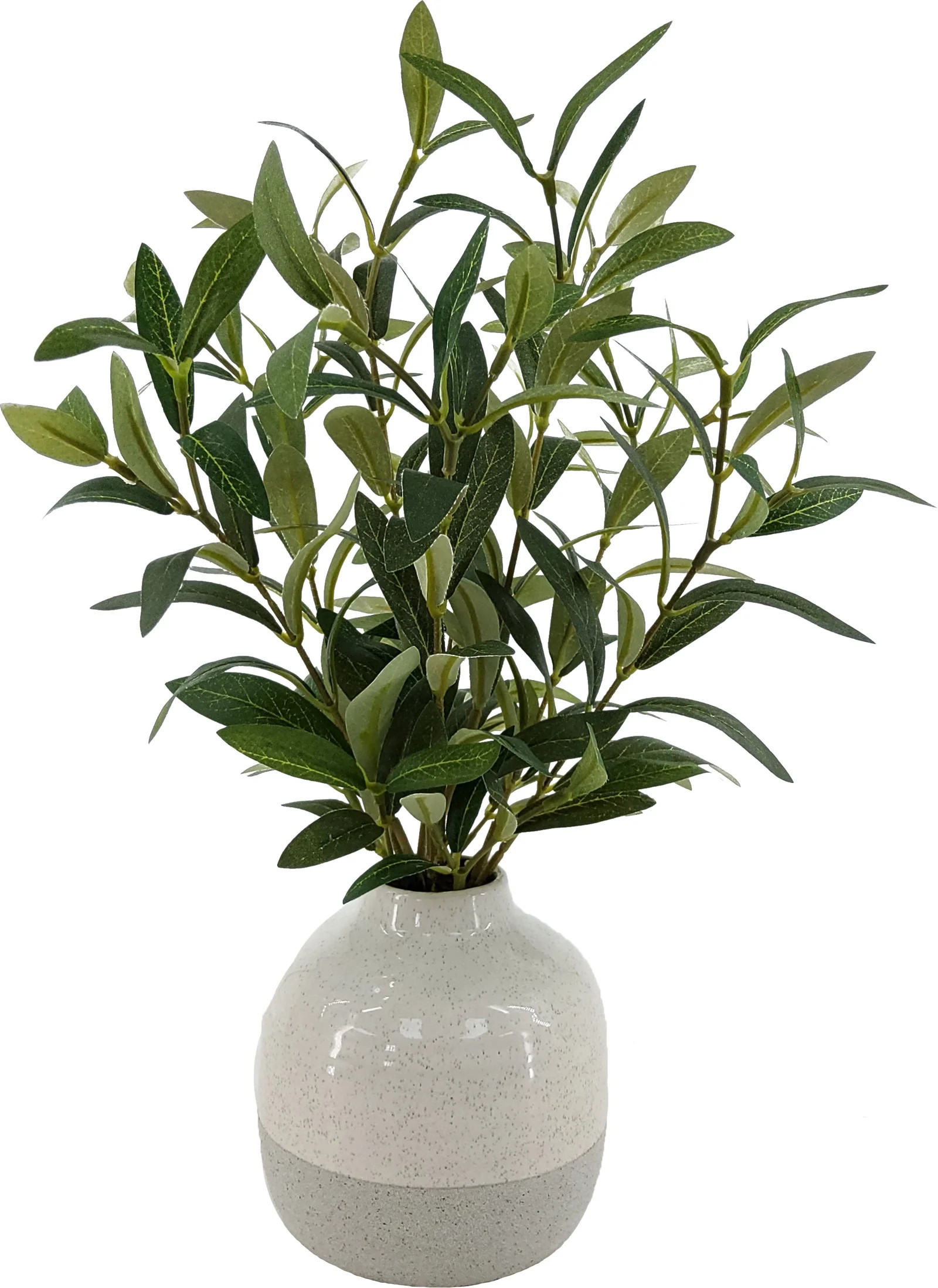 Better Homes & Gardens 14in Indoor Artificial Olive Plant in 2-Tone Ceramic Vase | Walmart (US)