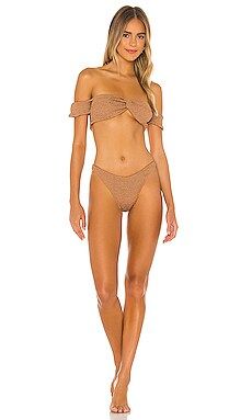 Hunza G Brigette Bikini Set in Metallic Cocoa from Revolve.com | Revolve Clothing (Global)
