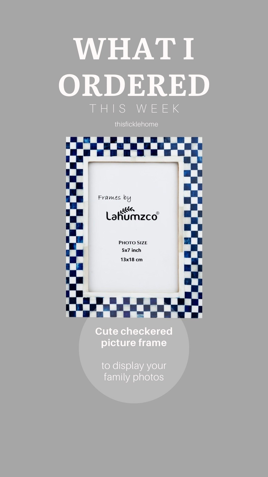 Fun checkered frame to display your favorite photos!

Blue and white checkered frame
Nightstand decor

#LTKHome