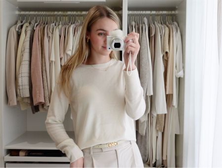 Beige outfit cashmere lilysilk work from home office appropriate outfit 🤍 minimal style