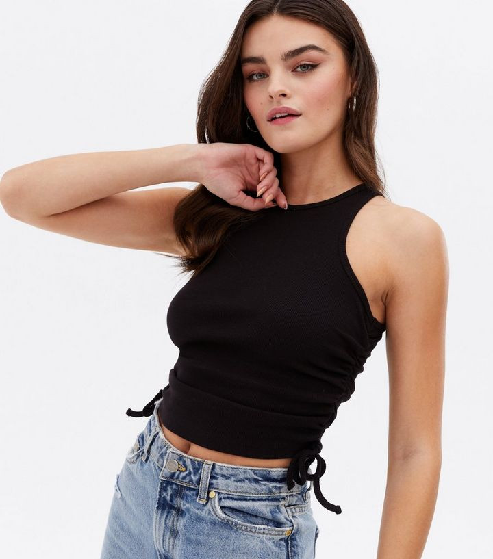 Black Ruched Side Racer Back Vest
						
						Add to Saved Items
						Remove from Saved Items | New Look (UK)