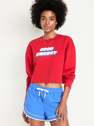 Dynamic Fleece Oversized Crop Sweatshirt | Old Navy (US)