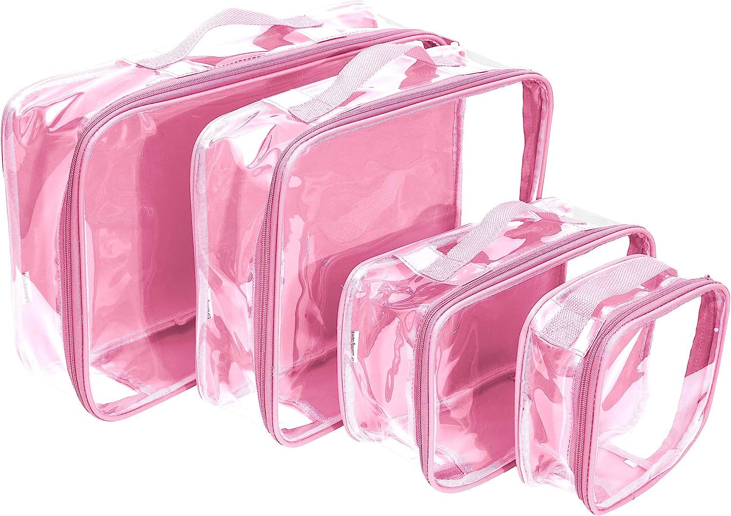 Clear Travel Packing Cubes Set of 4 for Carry On (XS, Small, Medium, Large) / See-Through Clothes... | Amazon (US)