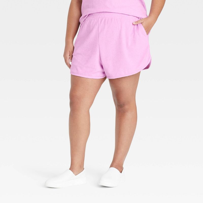 Women's Plus Size Loop Terry Shorts - Ava & Viv™ | Target