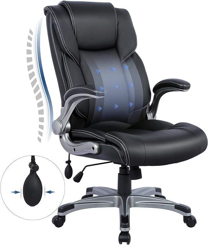 COLAMY High Back Executive Office Chair- Ergonomic Home Computer Desk Leather Chair with Padded F... | Amazon (US)