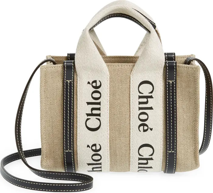 Chloé Mini Woody Logo Strap Canvas Tote | Nordstrom | Nordstrom