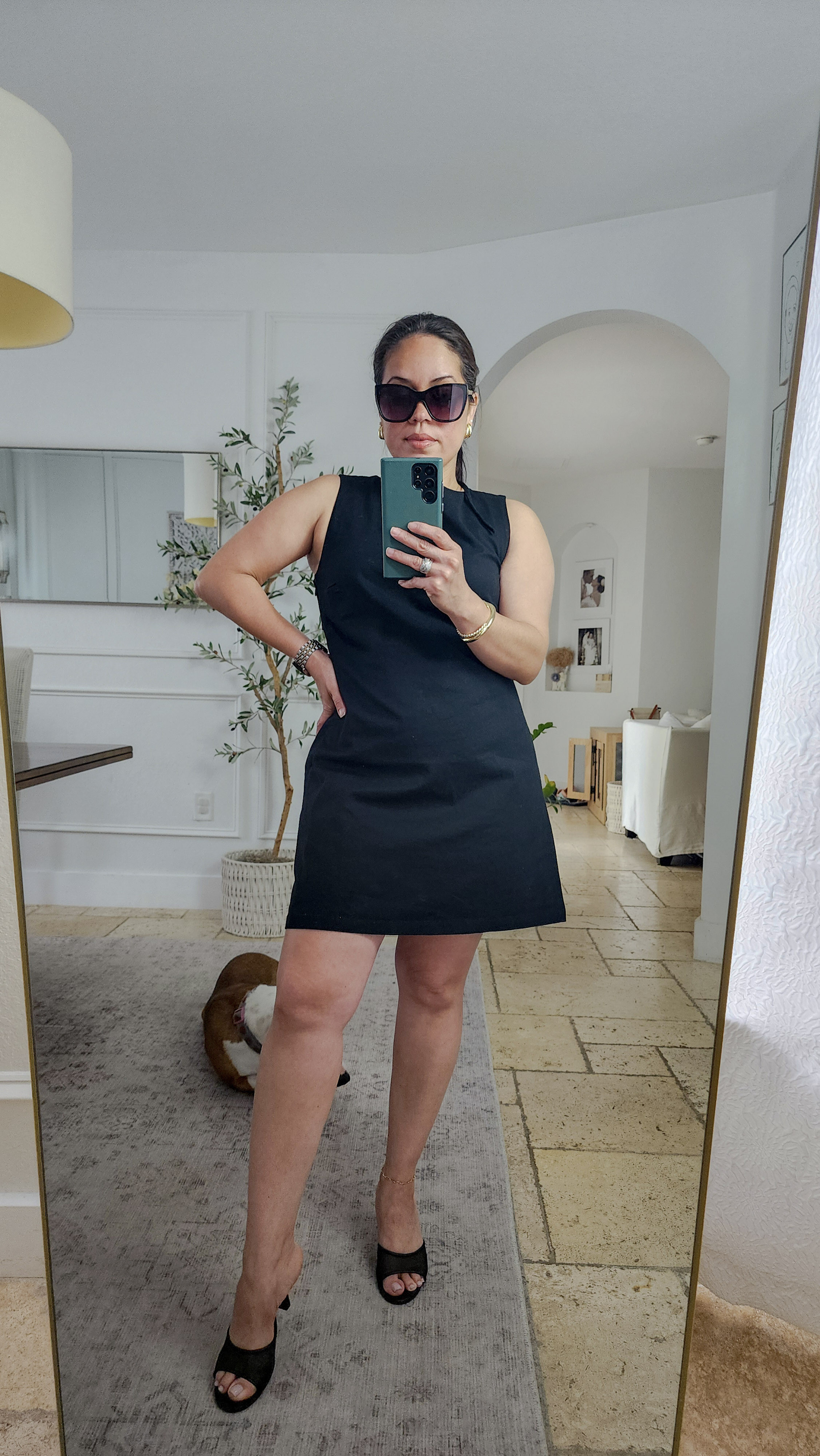 LOVE this little black dress. wearing a size m, heels my normal size 6. cotton mini dress 

 

#LTKPetite #LTKFindsUnder50 #LTKStyleTip