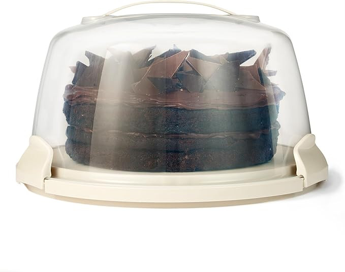 Amazon Basics Cake Carrier with Handle and Locking Lid, Round, Fits 11.8 in. Cake, BPA-Free, Refr... | Amazon (US)