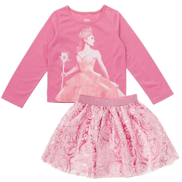 wicked Glinda T-Shirt and Tulle Skirt Paisley Toddler to Big Kid | Walmart (US)