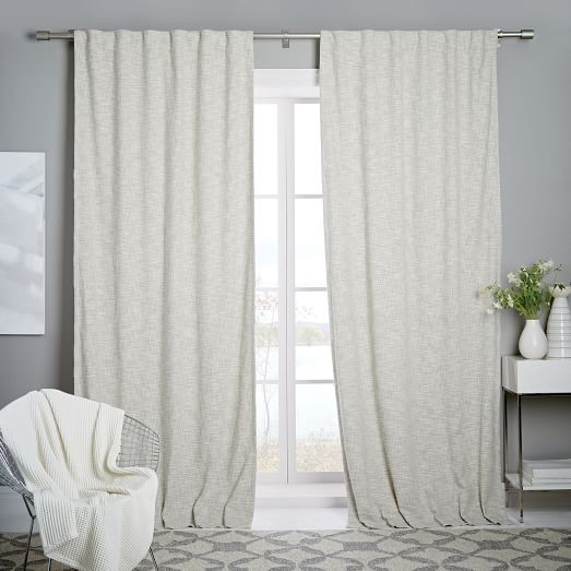 Textured Weave Curtain + Blackout Lining - Ivory | West Elm (US)