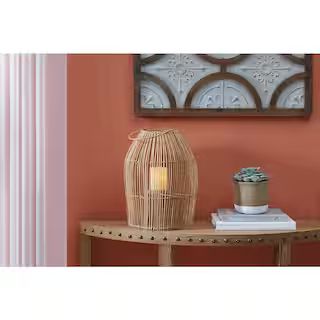StyleWell Natural Rattan Lantern FEH2111-12 - The Home Depot | The Home Depot