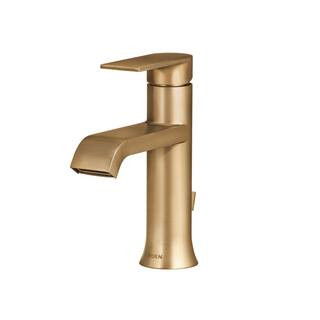 MOEN Genta Single Handle Single Hole Bathroom Faucet in Bronzed Gold WS84760BZG - The Home Depot | The Home Depot