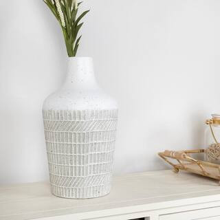Stratton Home Decor Gray 2-Tone Textured Vase, Grey | The Home Depot