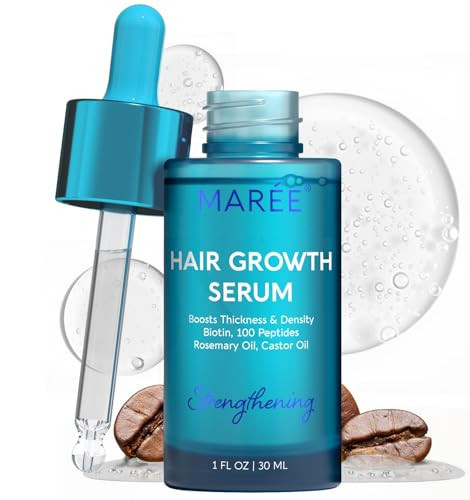 MAREE Hair Growth Serum - Caffeine Peptides Castor Rosemary Oil for Hair Growth - Products for Women & Men - Hair Oils for Hair Growth - Hair Regrowth Tonic - Scalp Serum - Suero Para El Cabello | Amazon (US)