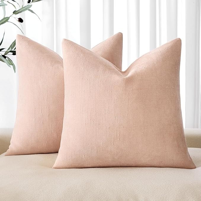 MIULEE Pack of 2 Decorative Throw Pillow Covers Soft Chenille Throw Pillows Solid Textured Cushio... | Amazon (US)