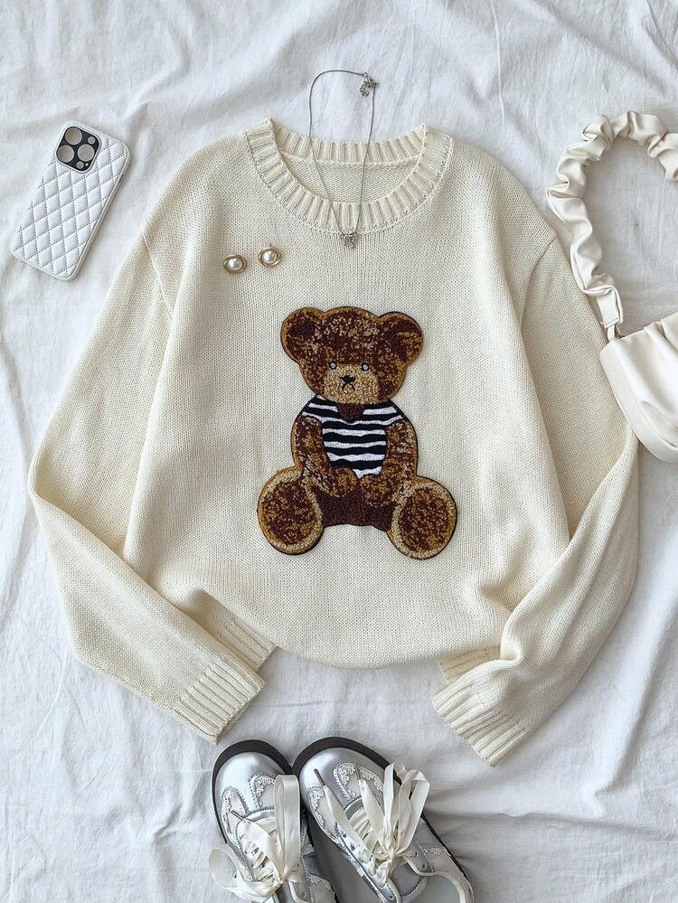 Bear sweater for woman   | SHEIN