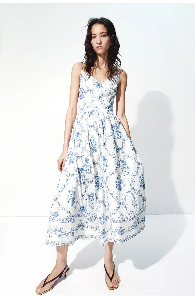 H&M Flared-skirt strappy dress | Nordstrom | Nordstrom
