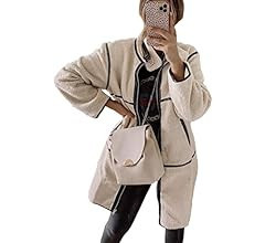 PRETTYGARDEN Women's Full Zip Fleece Jacket Long Sleeve Lapel Warm Winter Sherpa Coat With Pocket... | Amazon (US)