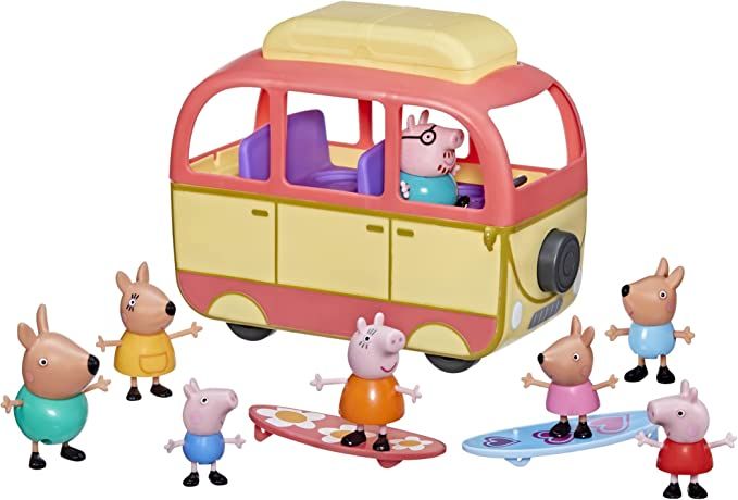 Amazon.com: Peppa Pig Peppa Visits Australia Campervan Vehicle Preschool Toy with Rolling Wheels;... | Amazon (US)