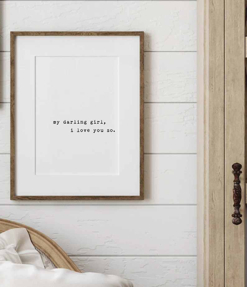 Nursery Quotes Girl  My Darling Girl I Love You so  Nursery - Etsy | Etsy (US)