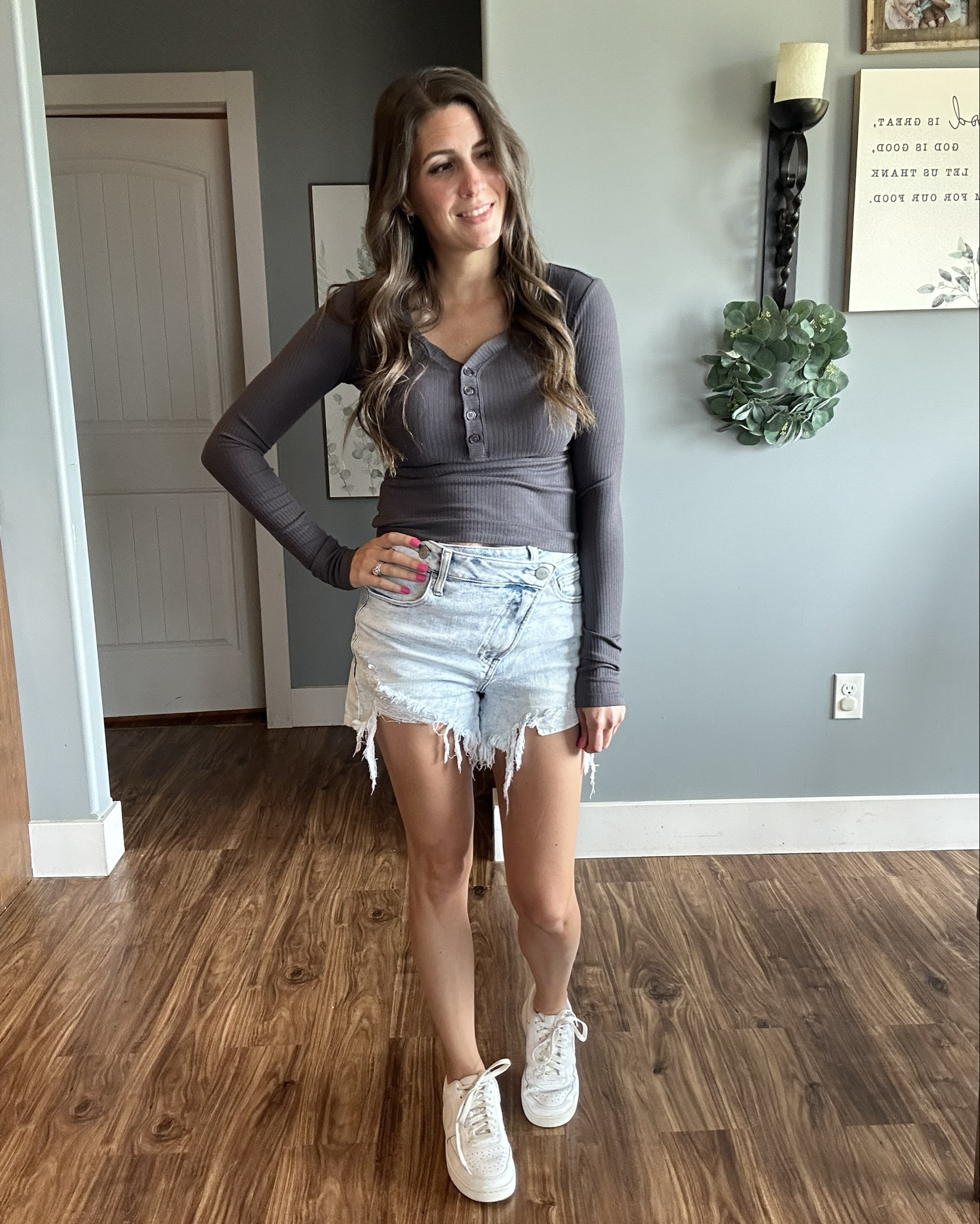 One of those basic shirts you’ll love! 
TTS. I’m wearing size small  

#LTKStyleTip #LTKSeasonal #LTKFindsUnder50