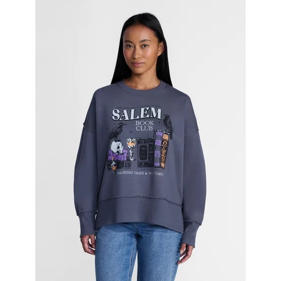 Women's Halloween Salem Book Club Graphic Fleece from Way to Celebrate, Sizes S-4X | Walmart (US)