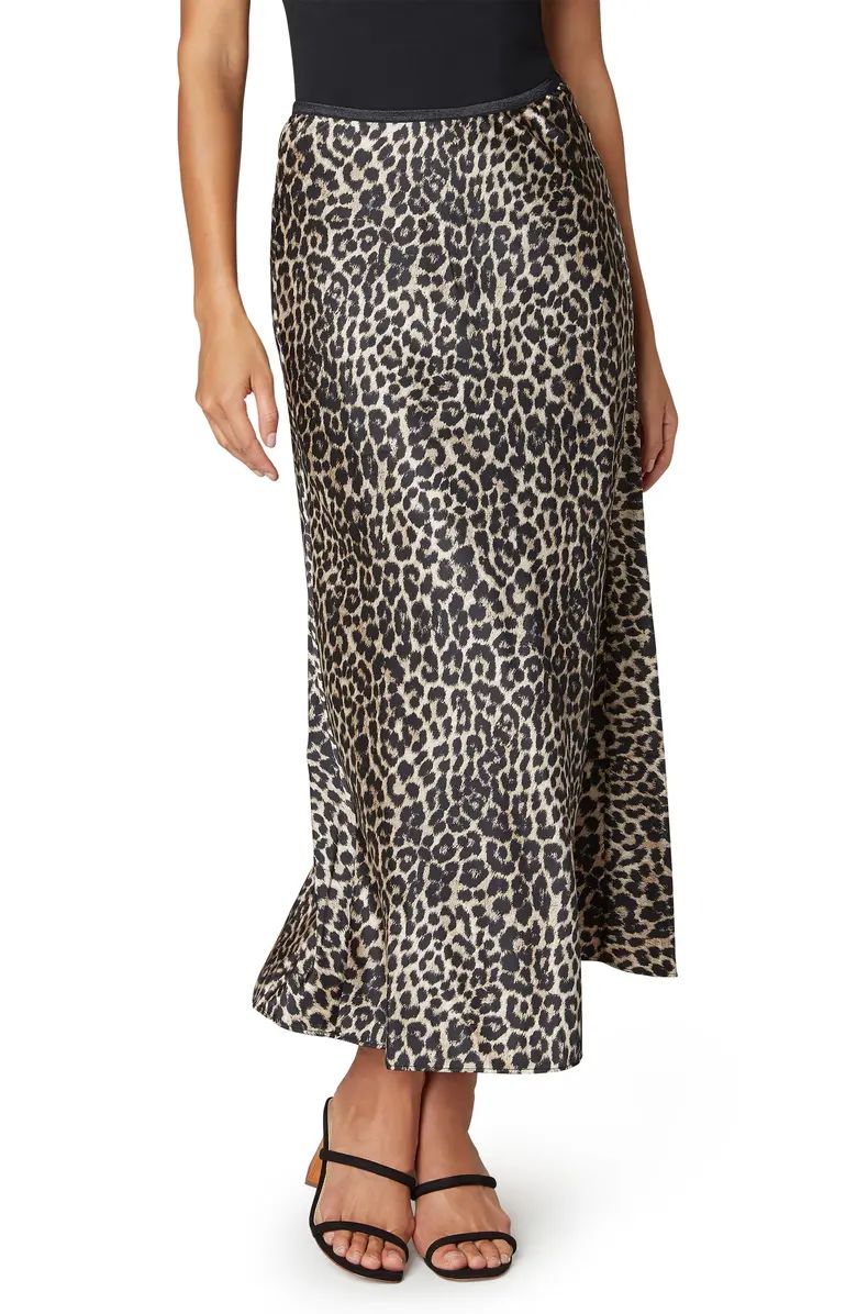 Leopard Print Bias Cut Satin Skirt | Nordstrom