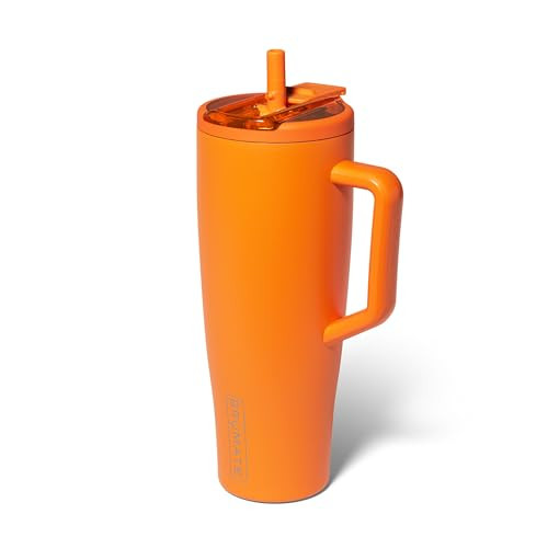 BrüMate Era Flip 40oz Tumbler with 100% Leakproof Covered Straw Lid | Hygienic Covered Straw | Insulated Stainless Steel Water Bottle with Handle | Cup Holder Friendly | BPA-Free (Clementine) | Amazon (US)
