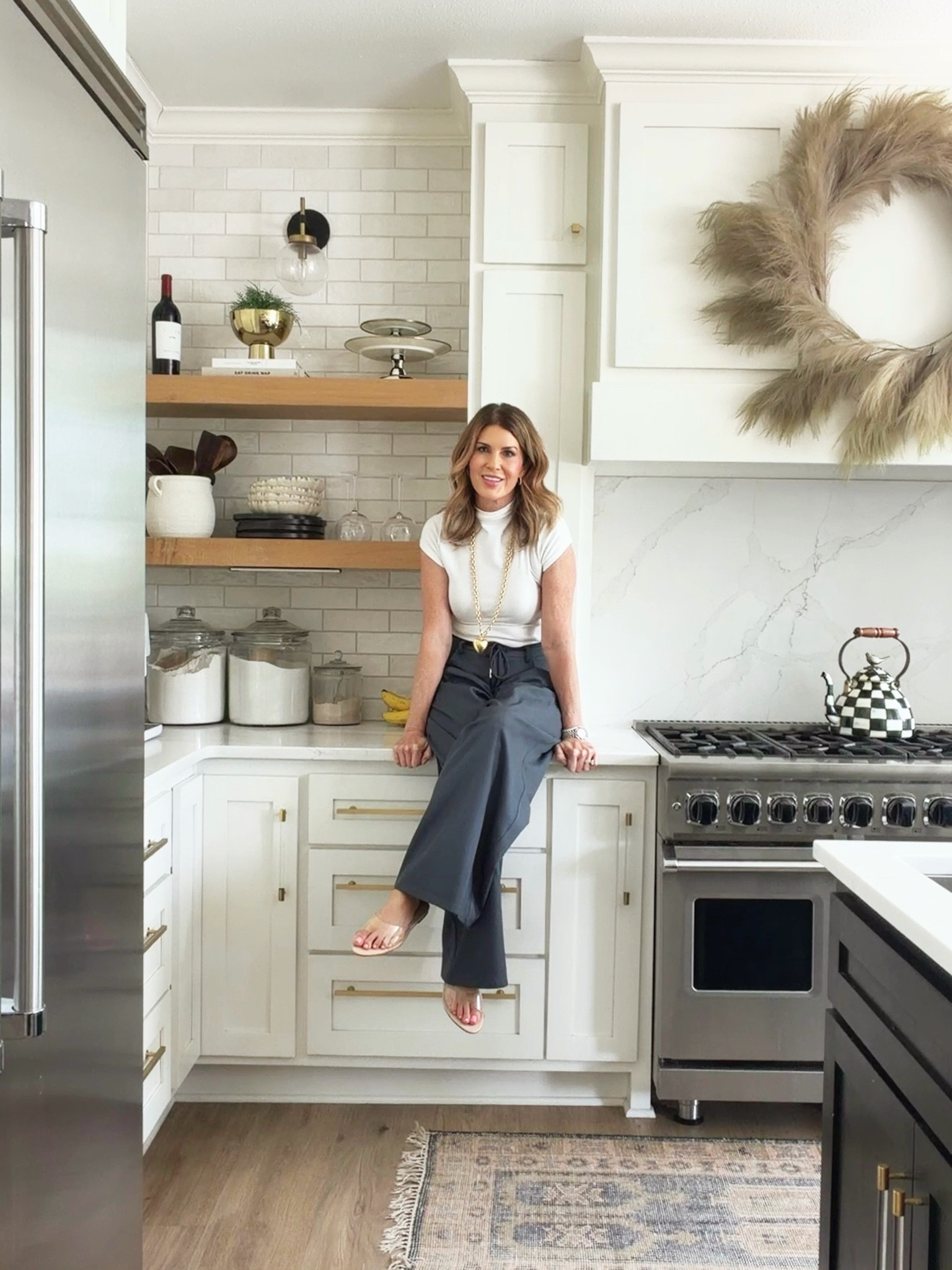 Kitchen cabinet color Sherwin Williams alabaster
Linking what hardware is still available 

#LTKHome #LTKOver40