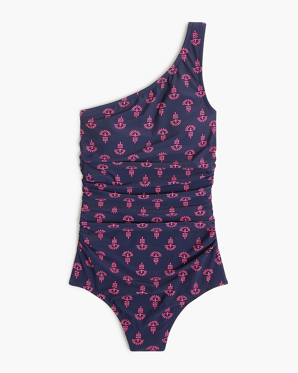 Printed ruched one-shoulder swimsuit | J.Crew Factory