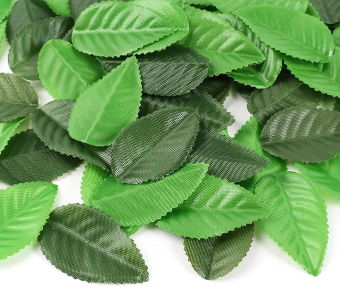 200Pcs Mixed Green Leaves, Artificial Rose Leaves 2 Colors Fake Faux Leaf for Crafts Scrapbooking... | Amazon (US)