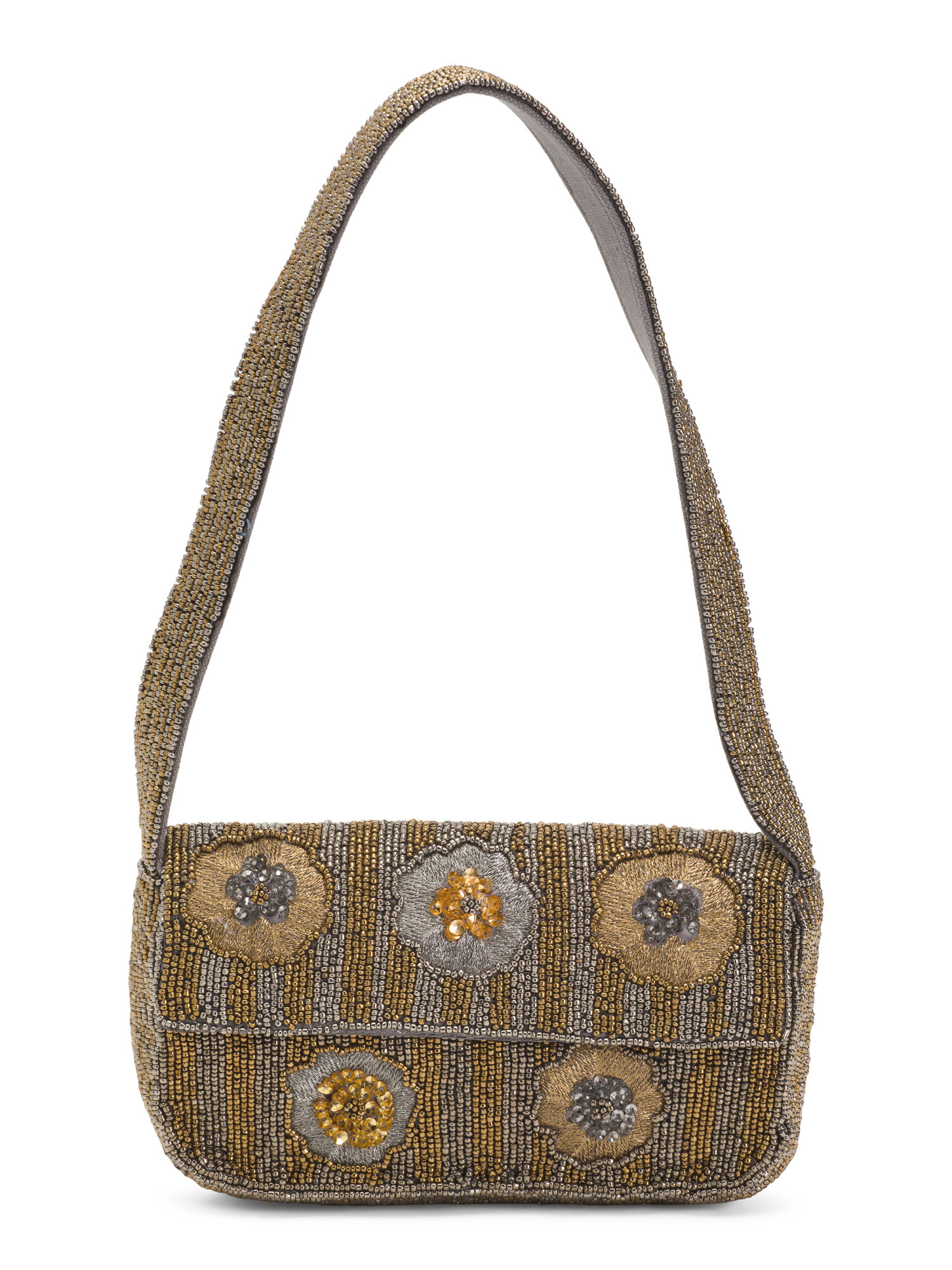 Beaded Shoulder Bag With Floral Details | TJ Maxx
