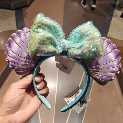 Disney Parks Minnie Ears Limited Party Mermaid Ariel Purple Iridescent Headband  | eBay | eBay US