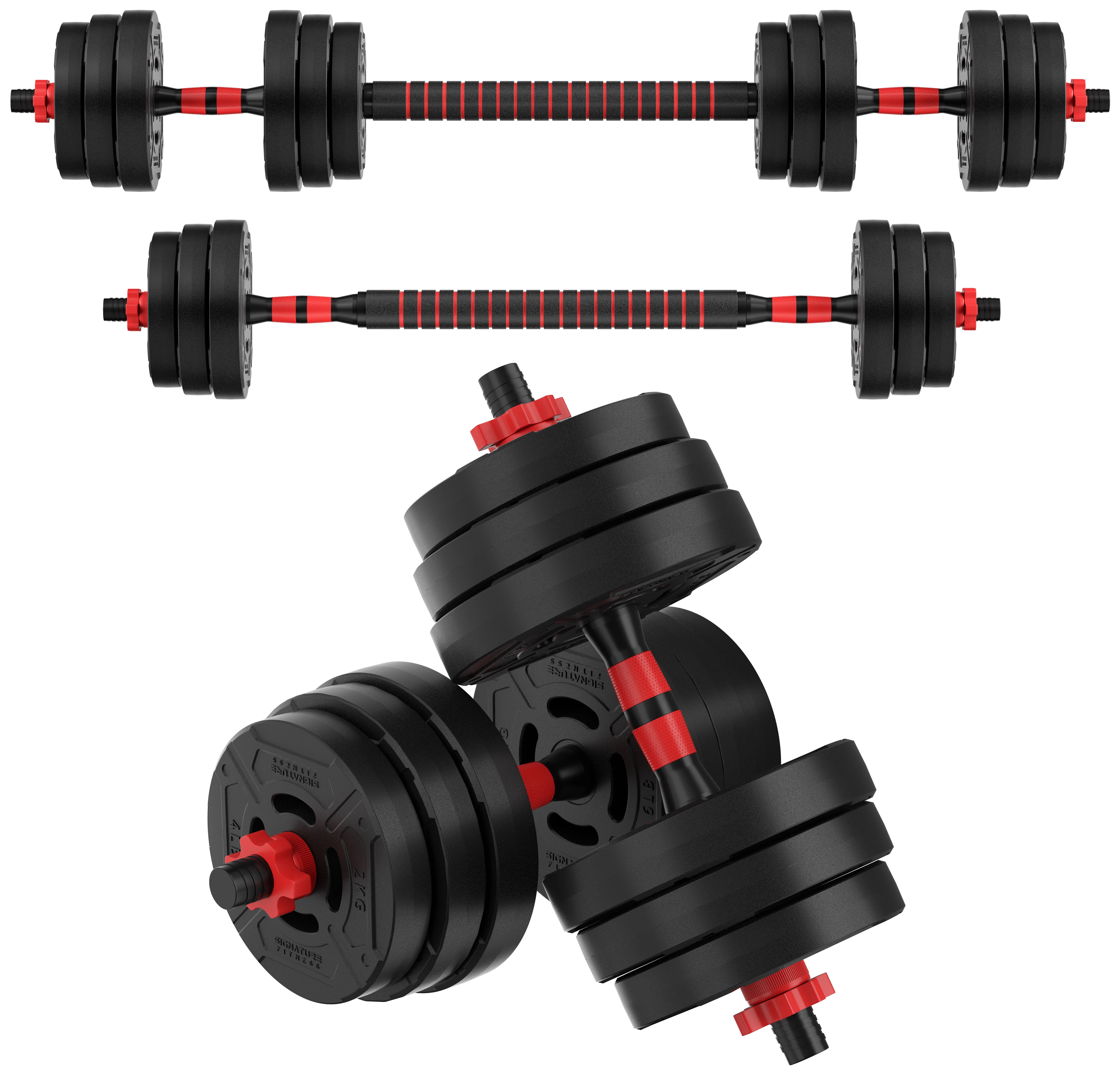 BalanceFrom 60LB 2-in-1 Portable Changeable Dumbbell and Barbell Set with Adjustable Weights | Walmart (US)