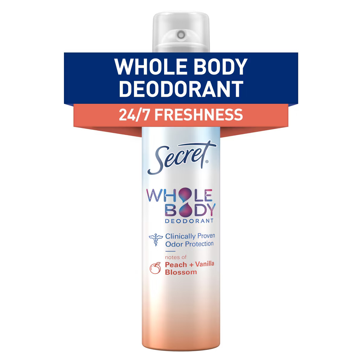 Secret Whole Body Aluminum Free Deodorant Spray - Peach & Vanilla - 3.5oz | Target