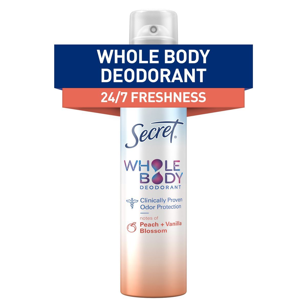 Secret Whole Body Aluminum Free Deodorant Spray - Peach & Vanilla - 3.5oz | Target