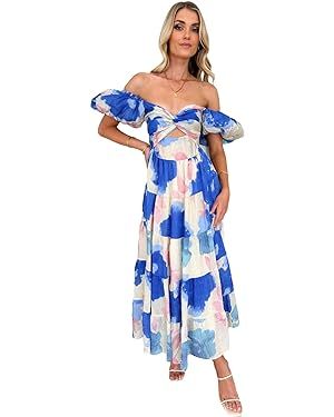Spring Dresses for Women 2024, Short Sleeve V-Neck Long Dress, Casual Summer Dresses for Women 20... | Amazon (US)