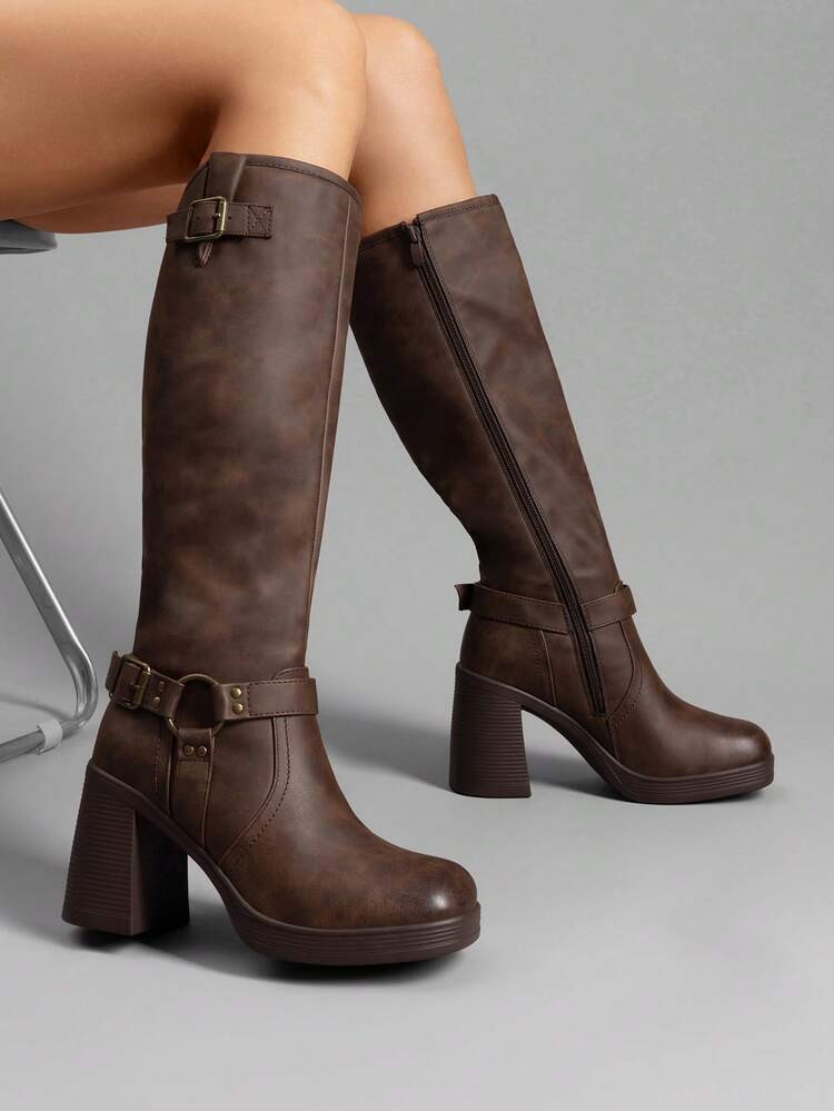Brown Chunky Boots | SHEIN