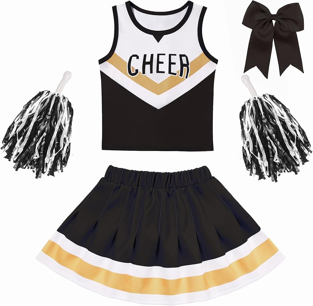 Cheerleader Costume for Girls Cheerleader Outfit for Cheerleading Dress Up Halloween Cheerleader ... | Amazon (US)