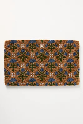 Laura Block Printed Coir Doormat | Anthropologie (US)