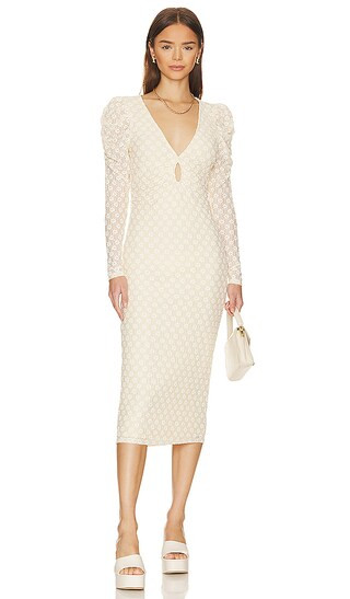 Zoey Midi Dress in Ivory | Revolve Clothing (Global)