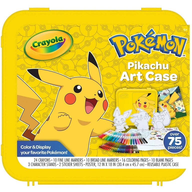 Crayola Create & Color Pokemon Coloring Art Case Pikachu, 50 Pcs, Holiday Gift for Kids, Pokemon ... | Walmart (US)