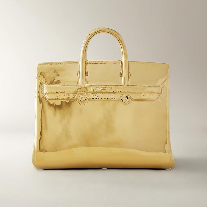 Z Gallerie Handbag Coin Bank, Compact Ceramic Purse Piggy Bank for Vanity Styling, Small,Gold | Amazon (US)