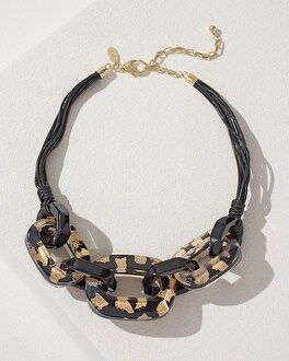 Black & Goldtone Under Glass Necklace | Chico's